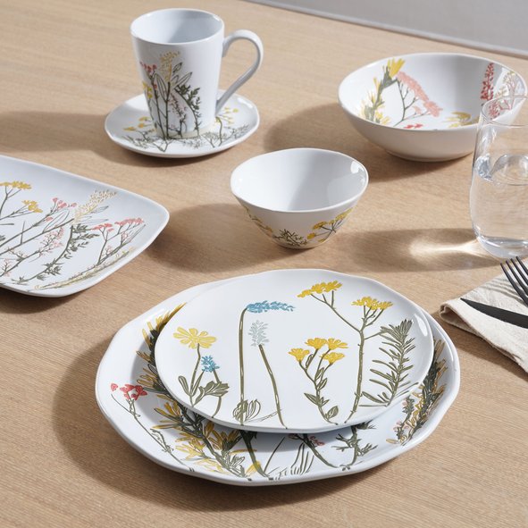 Botany Stoneware Side Plate Dia21cm White Pan Home UAE